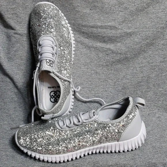 Women's gray silver Glitter shoes 6m daisy Fuentes jacklyn (sr) - Picture 2 of 8